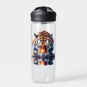 Reflection of Tiger Drinking Water  Bottle