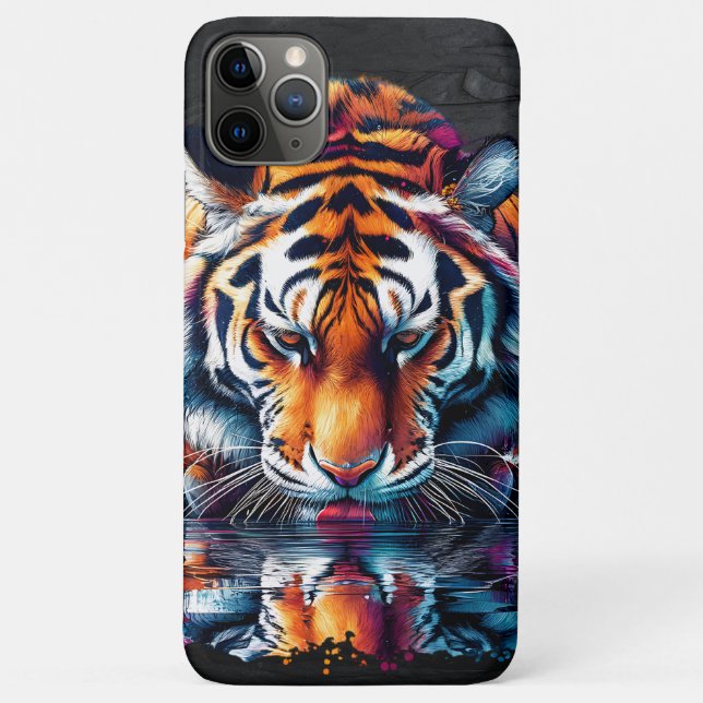Reflection of Tiger Drinking Water Case-Mate iPhone Case (Back)