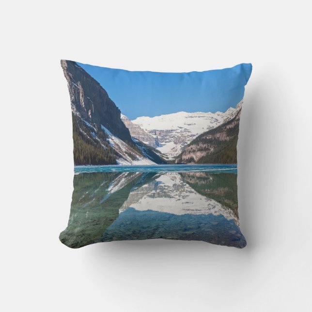 Reflection on Lake Louise - Banff NP, Canada Throw Pillow (Front)