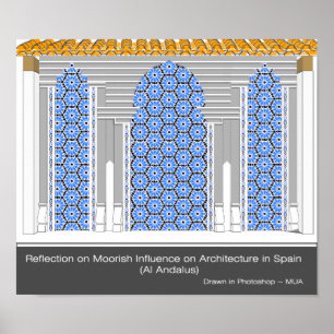 Reflection on Moorish Architecture in Spain Poster