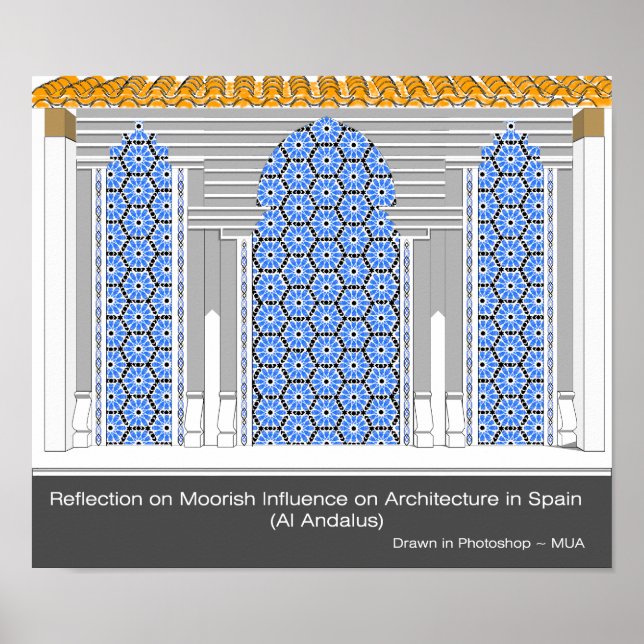 Reflection on Moorish Architecture in Spain Poster (Front)