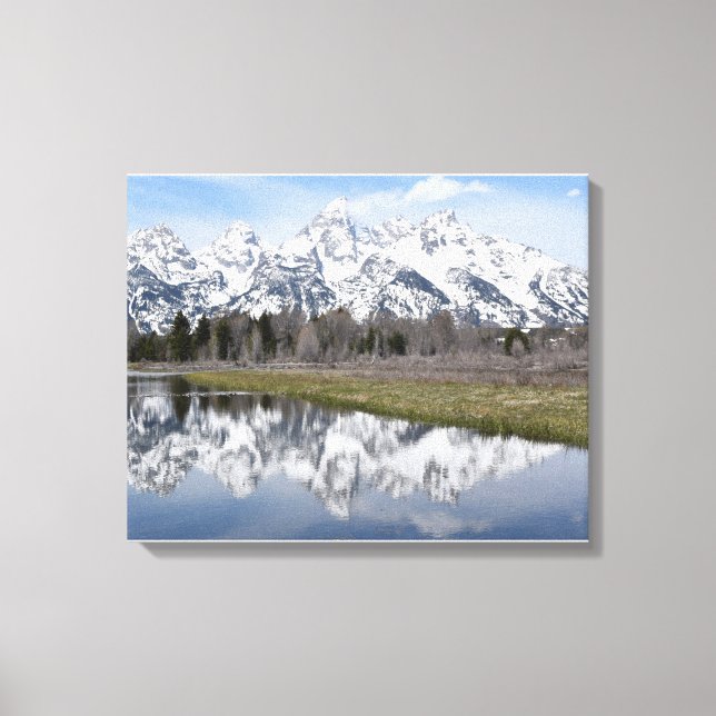 Reflection on the Grand Tetons Canvas Print (Front)