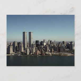 Reflection Postcard WTC Twin Towers Clear Day NYC
