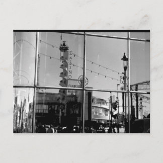 Reflection Sandcastle window B/W Postcard