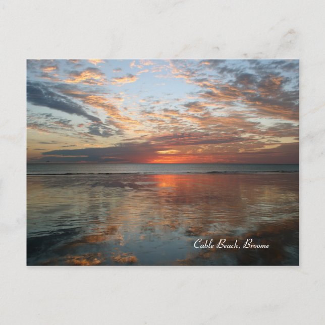 Reflection Sunset, Cable Beach, Broome, Australia Postcard (Front)