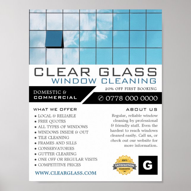 Reflection, Window Cleaner, Cleaning Advertising Poster (Front)