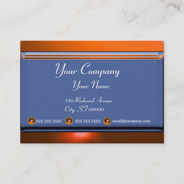 REFLECTIONS 2 AGATE monogram white blue yellow Business Card (Front)
