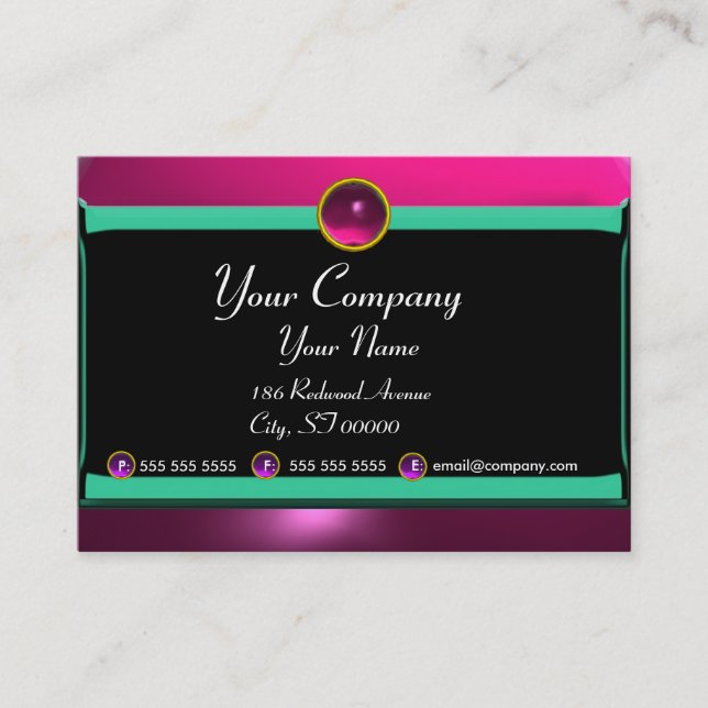 REFLECTIONS 2 AMETHYST monogram purple black green Business Card (Front)