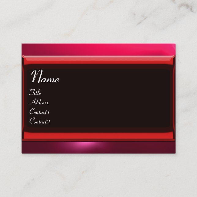 REFLECTIONS 2 RUBY monogram black red yellow white Business Card (Front)