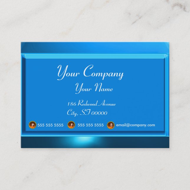 REFLECTIONS 2 SAPPHIRE monogram white blue Business Card (Front)