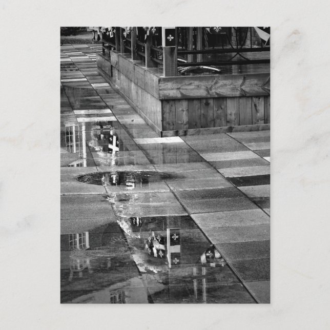 Reflections After Rain in Place Aubry Vieux Hull Postcard (Front)