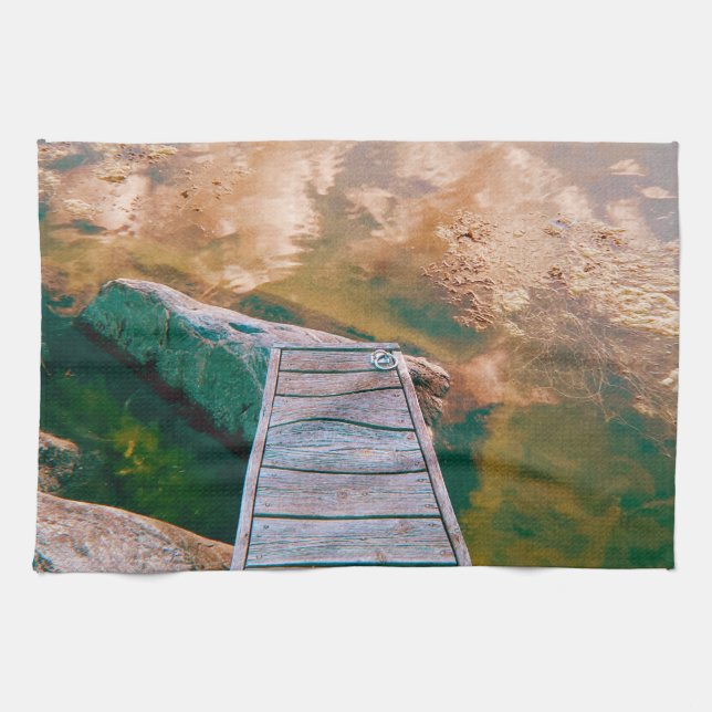 Reflections in the swedish archipelago kitchen towel (Horizontal)