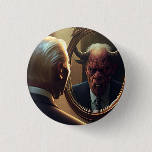 Reflections of Evil Square Sticker 1 Inch Round Button