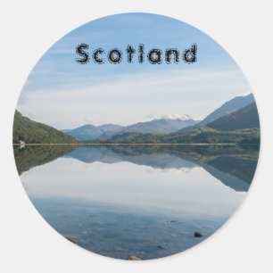Reflections of mountains in Loch Creran - Scotland Classic Round Sticker