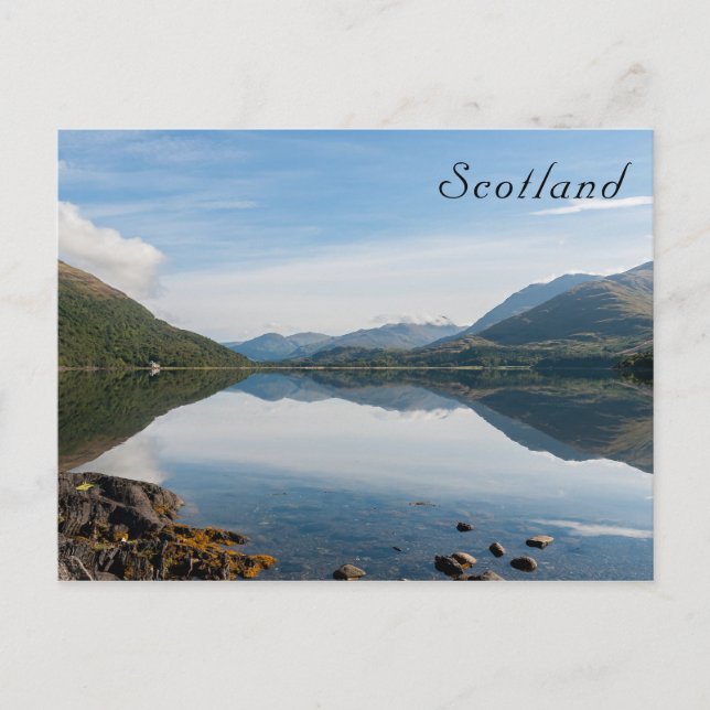 Reflections of mountains in Loch Creran - Scotland Postcard (Front)