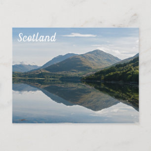 Reflections of mountains in Loch Creran - Scotland Postcard