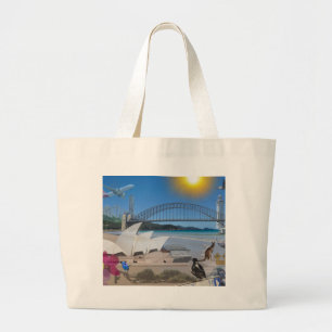REFLECTIONS OF OZ Brisbane Meets Sydney Large Tote Bag