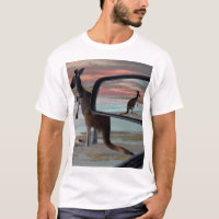 "Reflections of the Wild: A Kangaroo on the Beach 