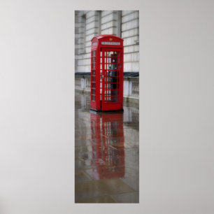 Reflections on a Red Phone Box - London Poster