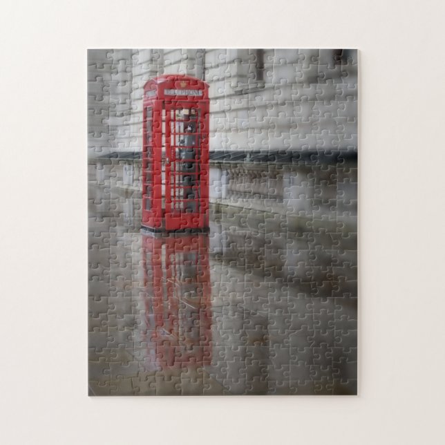 Reflections on a Red Phone Box - London Puzzle (Vertical)