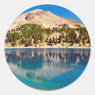 Reflections On Lake Helen, Lassen Volcanic Classic Round Sticker
