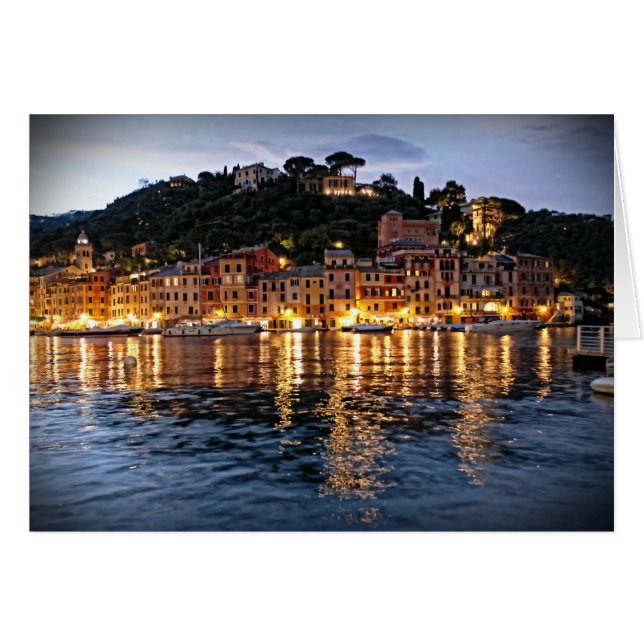 Reflections on Portofino, Italia - Notecard (Front Horizontal)