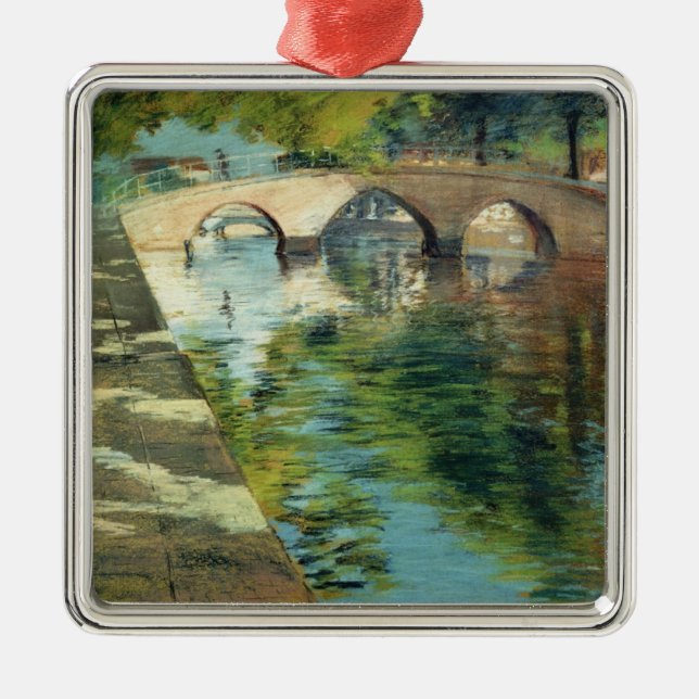 Reflections on the Canal Metal Ornament (Front)