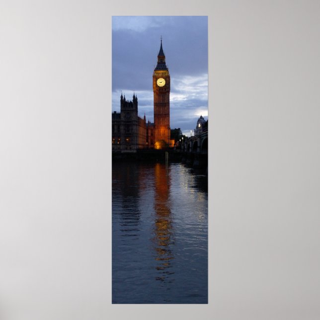 Reflections on the Thames -Elizabeth Tower -London Poster (Front)