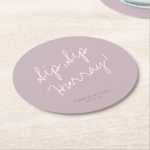 Reflections Wedding Hurray Mauve ID774 Round Paper Coaster