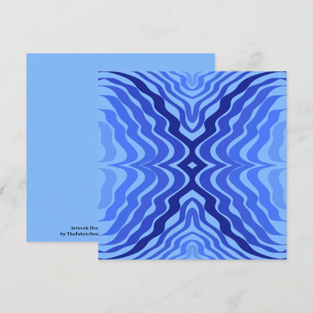 Reflective Blue Waves Modern Abstract Design Art Card (Front/Back)