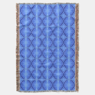 Reflective Blue Waves Modern Abstract Design Art Throw Blanket