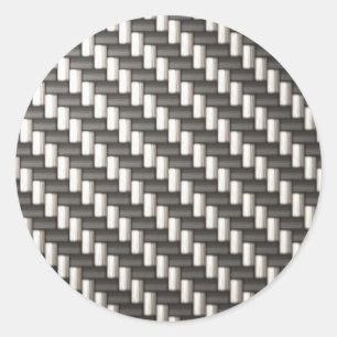Reflective Carbon Fibre Textured Classic Round Sticker