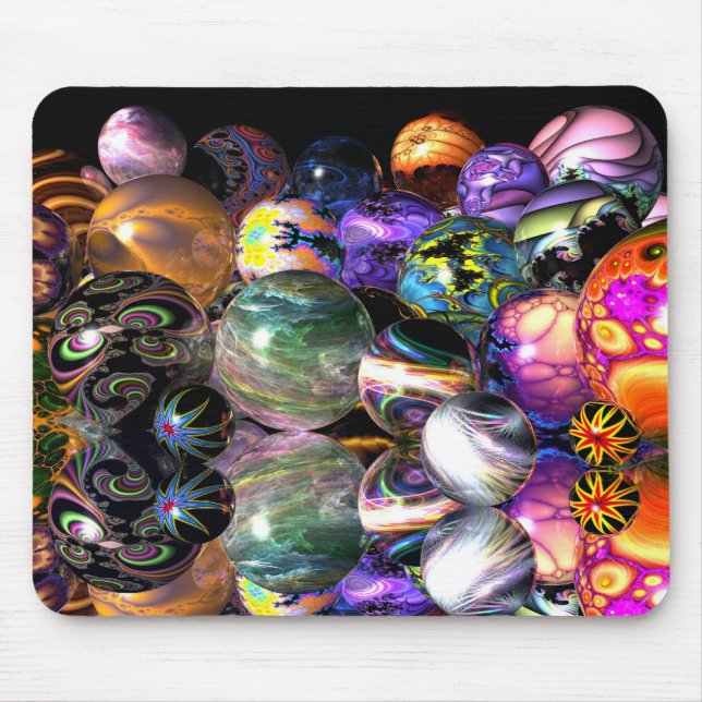Reflective Fractal Spheres Mouse Pad (Front)