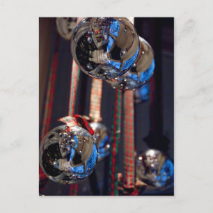 Reflective Silver Christmas Ornaments Postcard