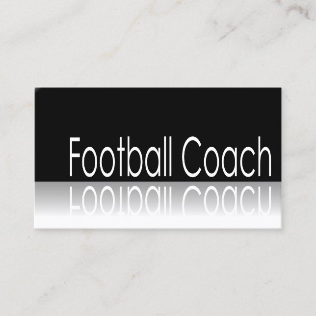 Reflective Text - Football Coach - Business Card (Front)