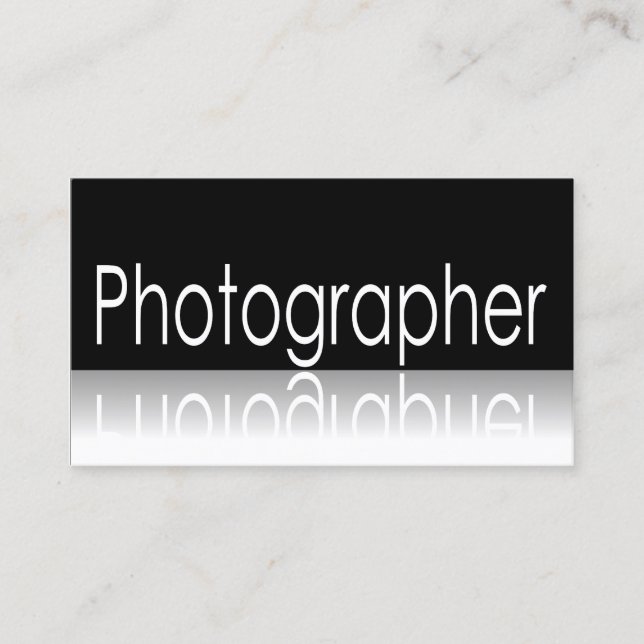 Reflective Text - Photographer - Business Card (Front)