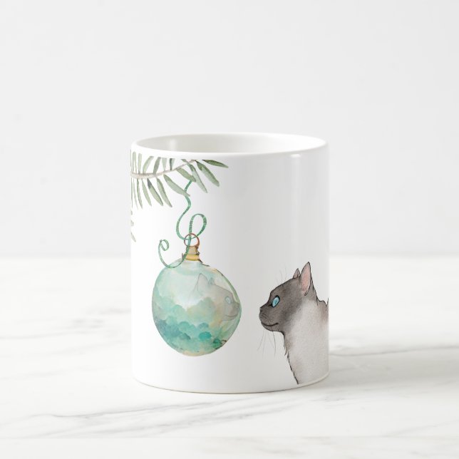 Réflexion de chats dans un ornement de Noël Mug (Centre)