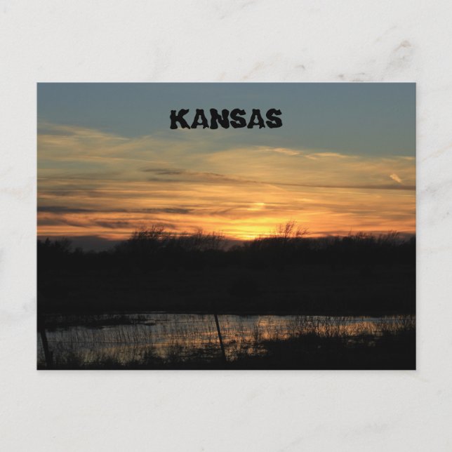 Réflexion du Kansas Sunset. Carte postale. (Devant)