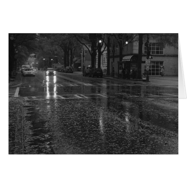 Réflexion lavée à la pluie / noir, carte (Devant horizontal)