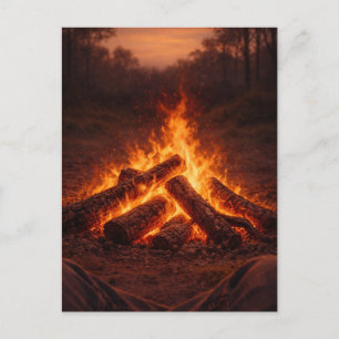 Réflexions autour du feu de camp   Carte postale a