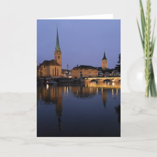 Réflexions carte de voeux sur Zurich, Suisse