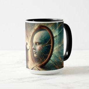 Réflexions fracturées : Mug surréaliste miroir