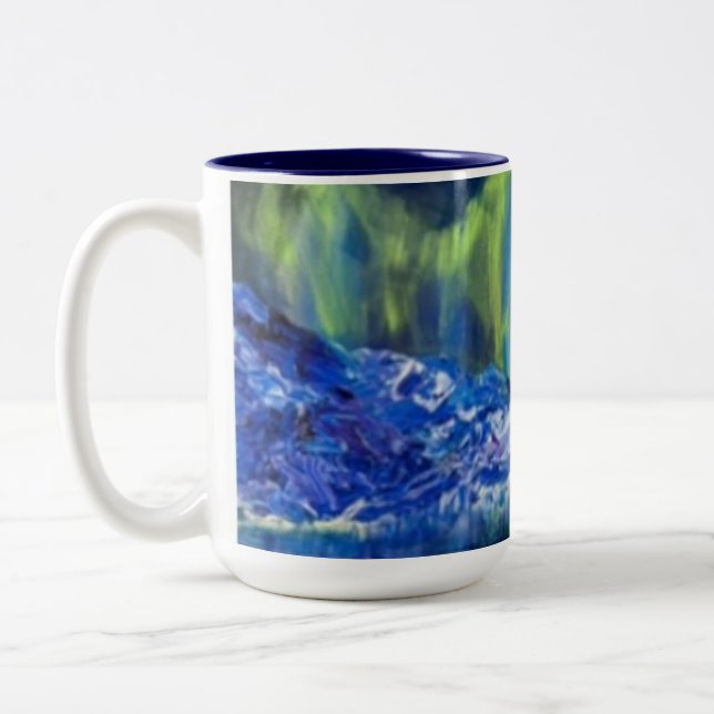 Réflexions glaciales Mug à café à deux tons 15 oz (Gauche)