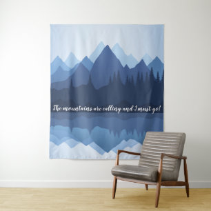Réflexions sur la montagne Design Tapisserie mural