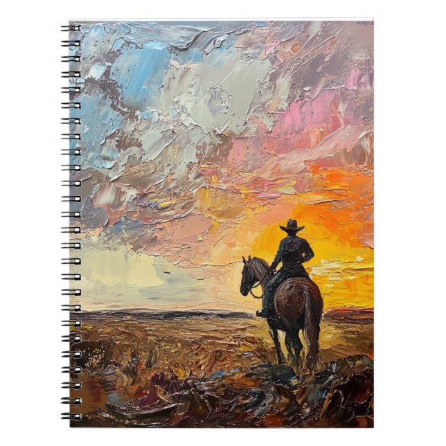 Réflexions sur le coucher du soleil Carnet Cowboy (Devant)
