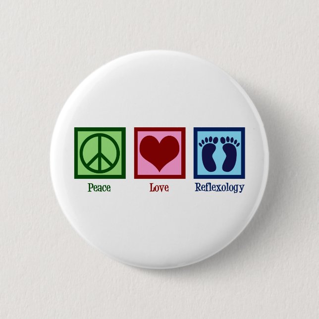 Reflexologist Peace Love Reflexology Foot Massage 2 Inch Round Button (Front)
