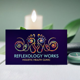 Reflexology - Colourful Spiral Business Card