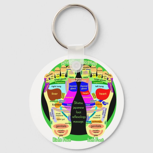 reflexology foot map keychain (Front)