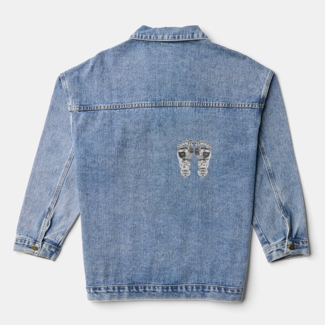 reflexology foot map plate denim jacket (Back)