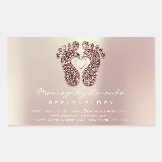 Reflexology Massage Therapy Feet Copper White RSVP Sticker (Front)